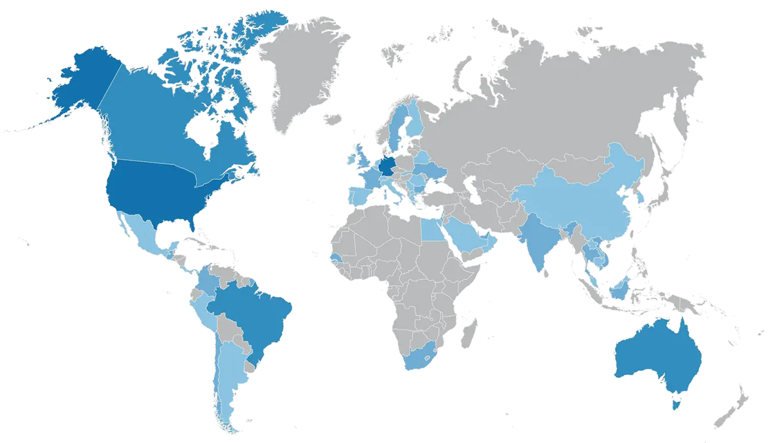 Map of global Aethair deployments.