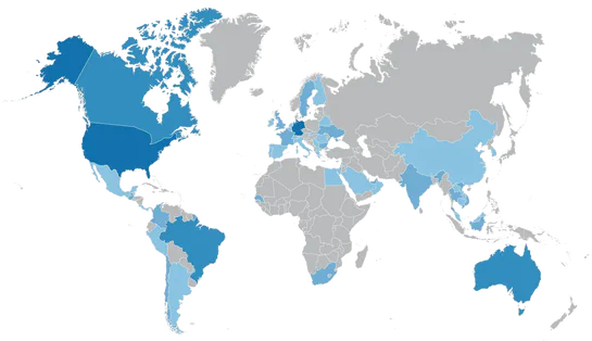 Map of global Aethair deployments.