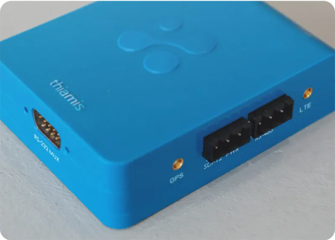 Thiamis connection ports including RS-232, GPS antenna, SDI-12 power, RS-485, and LTE antenna.