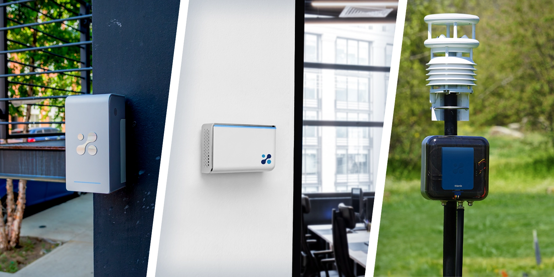 Aethair PRO, Aethair Thiamis, and Aethair IAQ sitting side by side