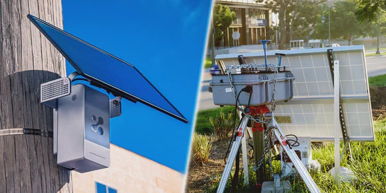 Compact 4G-connected air quality monitors deployed along an industrial fenceline for perimeter monitoring