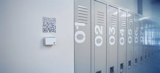 Aethair IAQ device monitoring indoor air quality in a school classroom