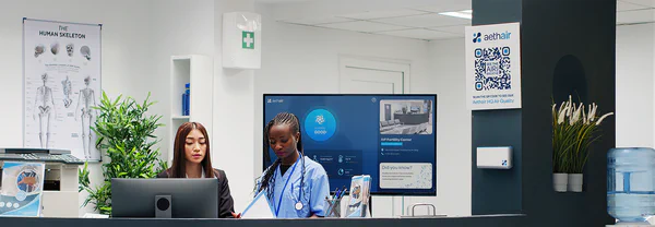 Healthcare air quality monitoring in a hospital environment.