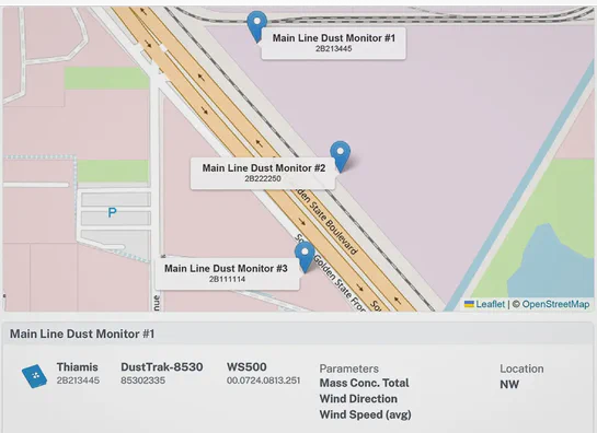Aethair perimeter monitoring report showing site map and device details.